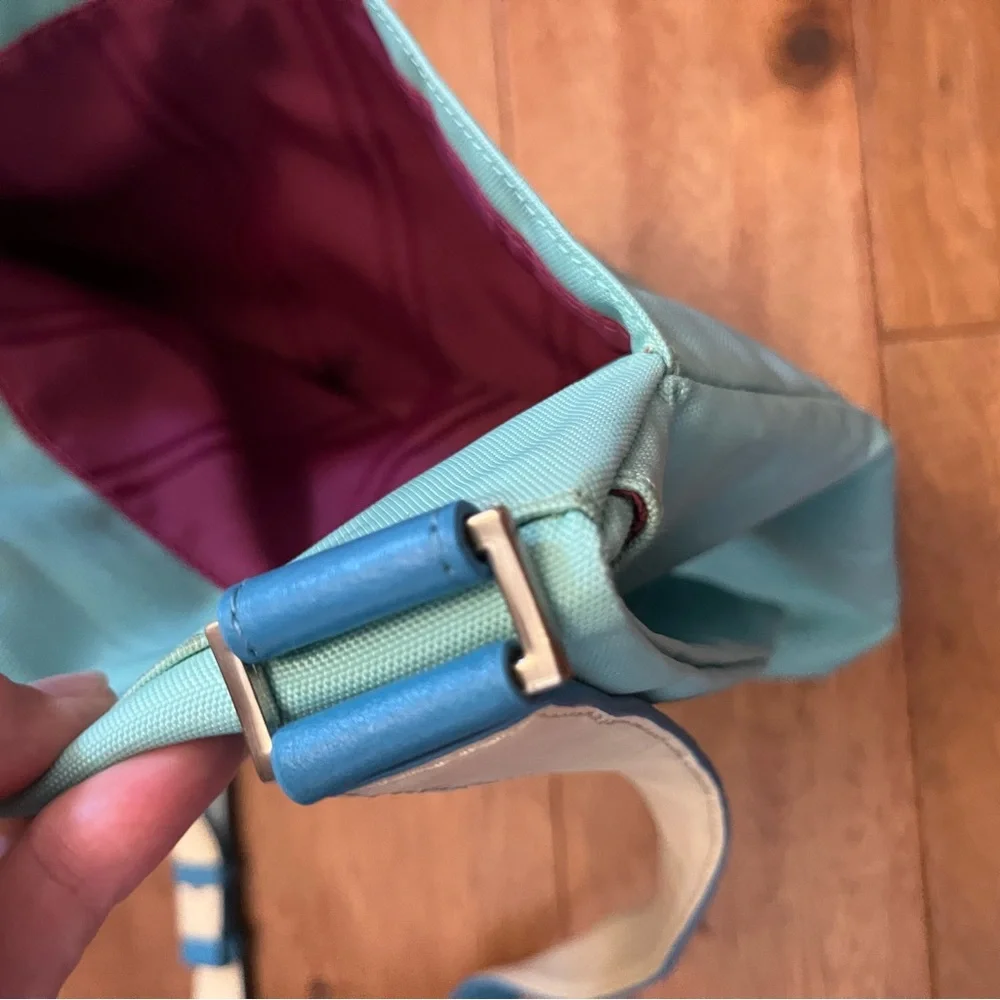 Tumi Nylon Travel Crossbody Bag Teal Blue - Picture 10 of 16